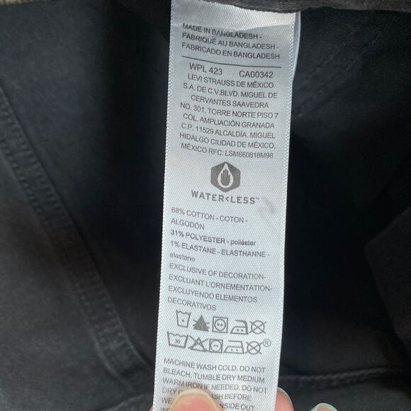 Levi Strauss Signature Women Jeans Black Heritage High Rise Kick Boot Stretch 16 - Picture 6 of 13